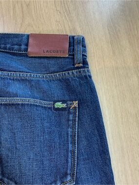 LACOSTE Straight Leg Denim Jeans Blue Medium Wash